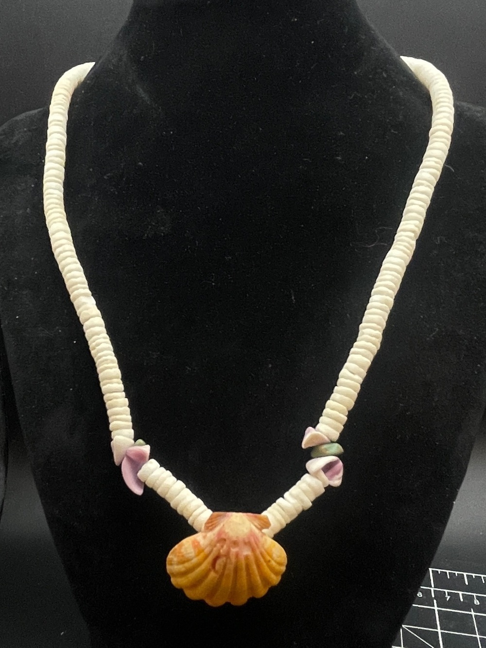 Hawaiian Sunrise Shell Necklace 1” Natural Puka Shell Beads Handmade